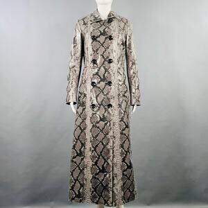 STAND STUDIO Size M Sasha Grey Black Polyester Blend Snakeskin Print Coat